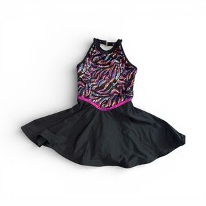 Sparkling Black and Pink Kids Costume Dance Glam Glitter Shimmer Tutu Outfit MC